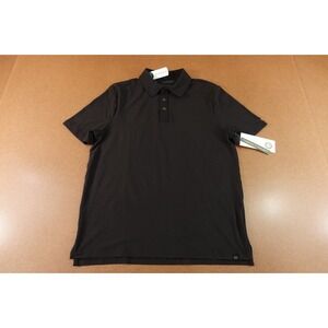 Threads 4 Thought Mens Size Medium Black Short Sleeve Luxe Jersey Polo Shirt NWT